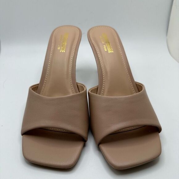 CUSHIONAIRE Women's One Band Dress Sandal +Memory Foam 6 NUDE - Picture 2 of 7